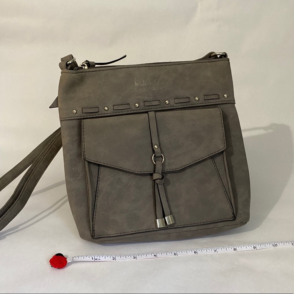 Gray Nicole Miller Adjustable Crossbody Purse